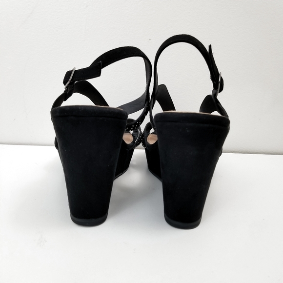 Torrid Black Faux Suede Jeweled Platform Wedges 12W - Picture 7 of 9